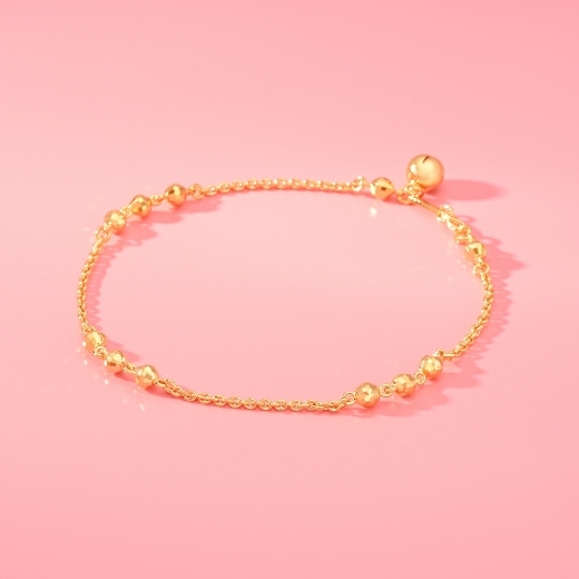 gold plated bead anklet