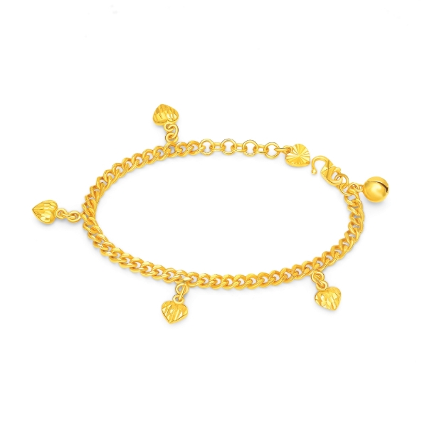 Show details for Tiny Heart Charm Bracelet Gold Plated for Kids Tiny Heart Bracelet Kids