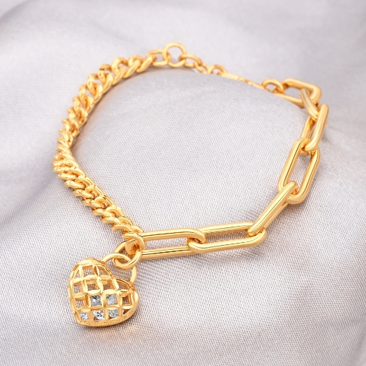 gelang heart mix paperclip chain