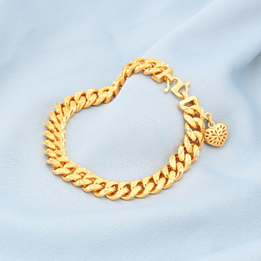 cuban chain bracelet with heart