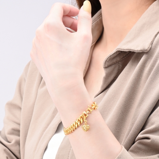 heart cuban bracelet for girls