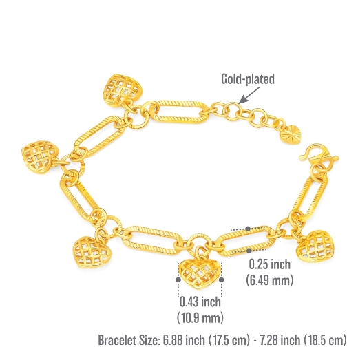 heart paperclip bracelet measurement 18.5cm