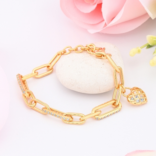 cz bar bracelet gold plated