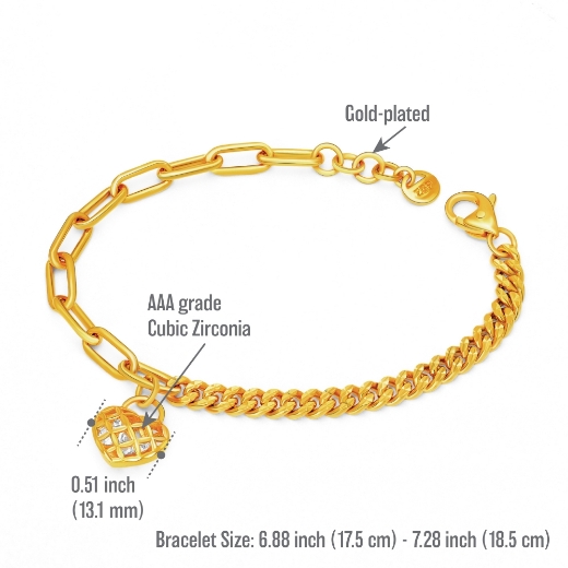 heart paperclip chain measurement 18.5cm