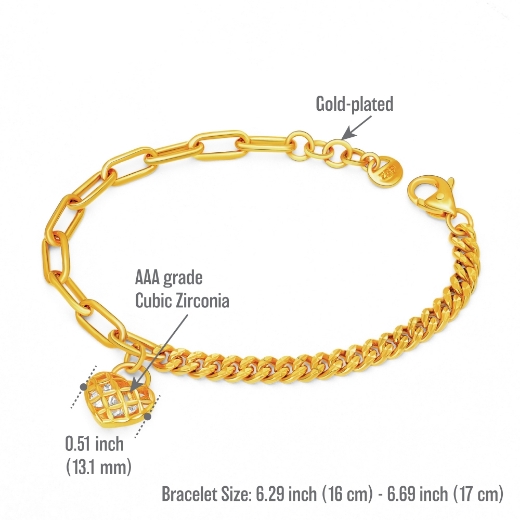 paperclip heart bracelet measurement 17cm