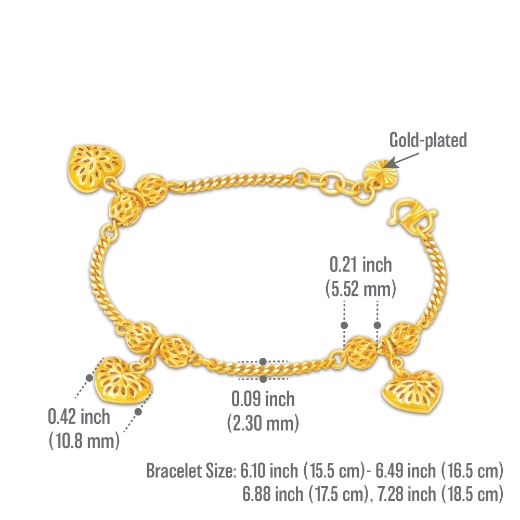 heart curb bracelet measurement