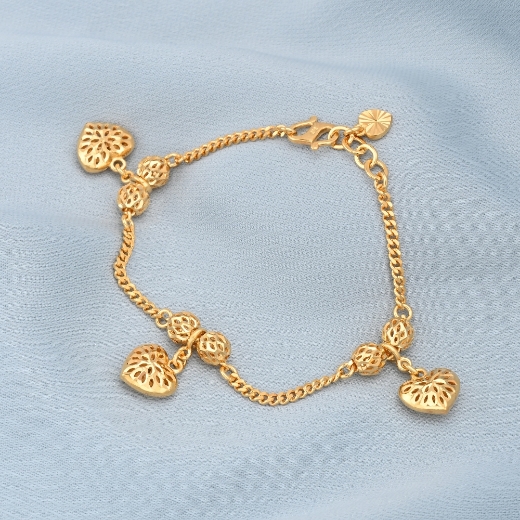 heart gold plated bracelet