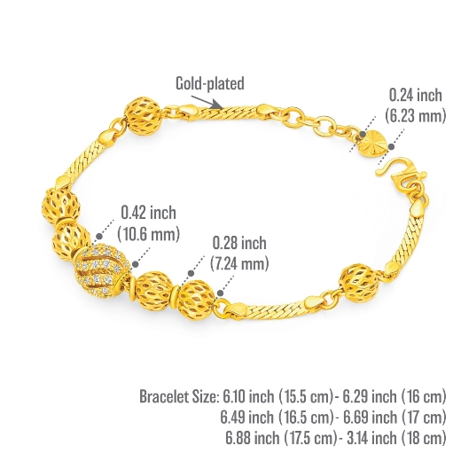 mix bead curb chain bracelet measurement