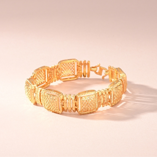 square gold plated bracelet