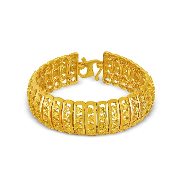 Show details for Love Heart Vertical Bar Link Bracelet Gold Plated (Pulut Dakap Cinta) Pulut Dakap Heart Bar Bracelet