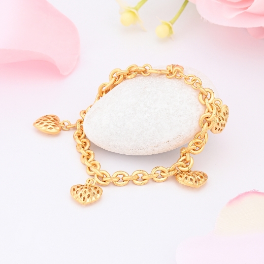 heart gold plated belcher chain