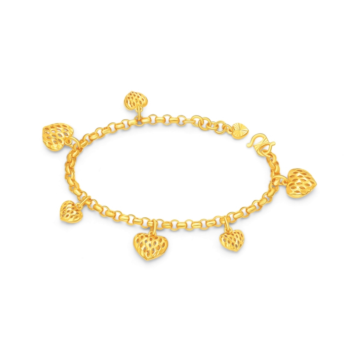 Caged Heart Chain Bracelet