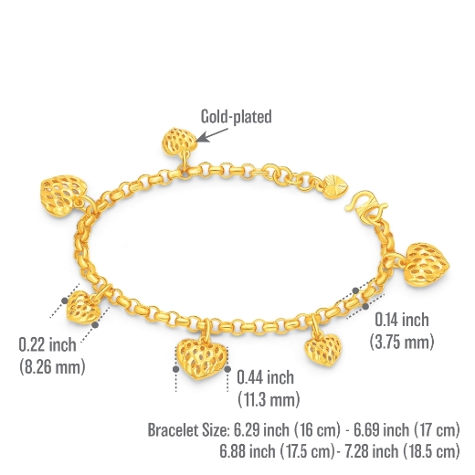 bold heart bracelet measurement