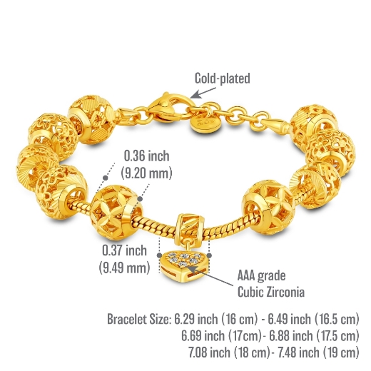 gelang charm love measurement
