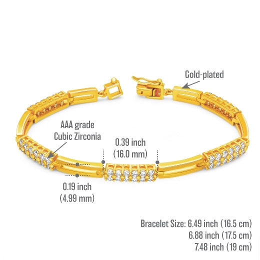 cz bar bracelet measurement