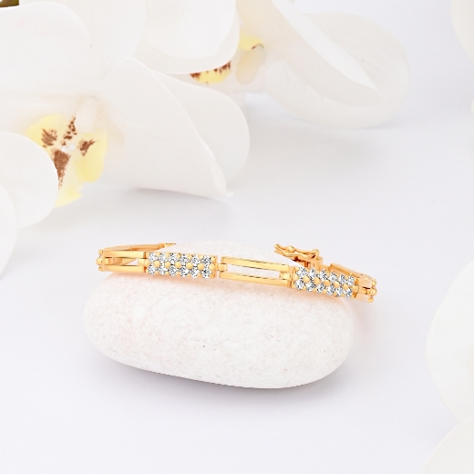 cz bar gold plated bracelet