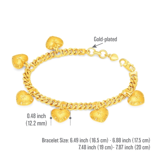 gelang heart cuban chain measurement