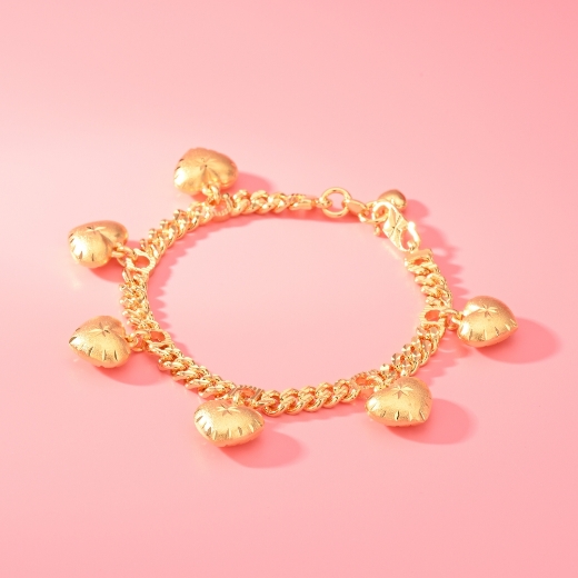heart cuban bracelet