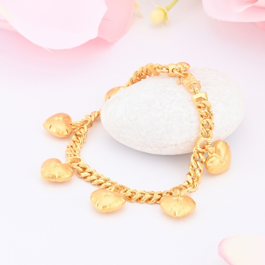 gold plated heart cuban chain