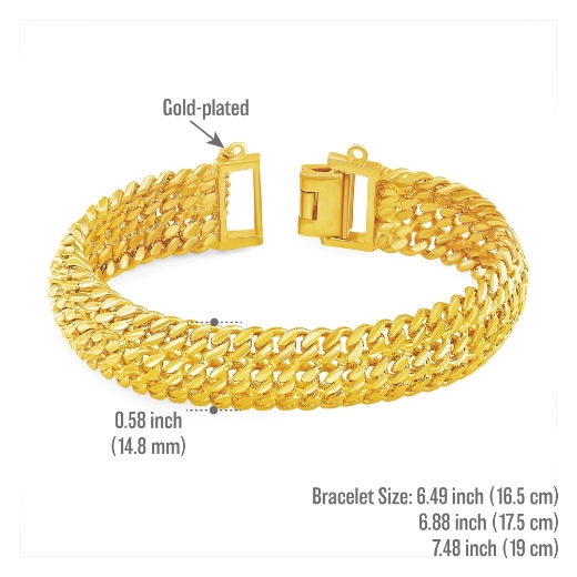 wide curb chain bracelet measurement