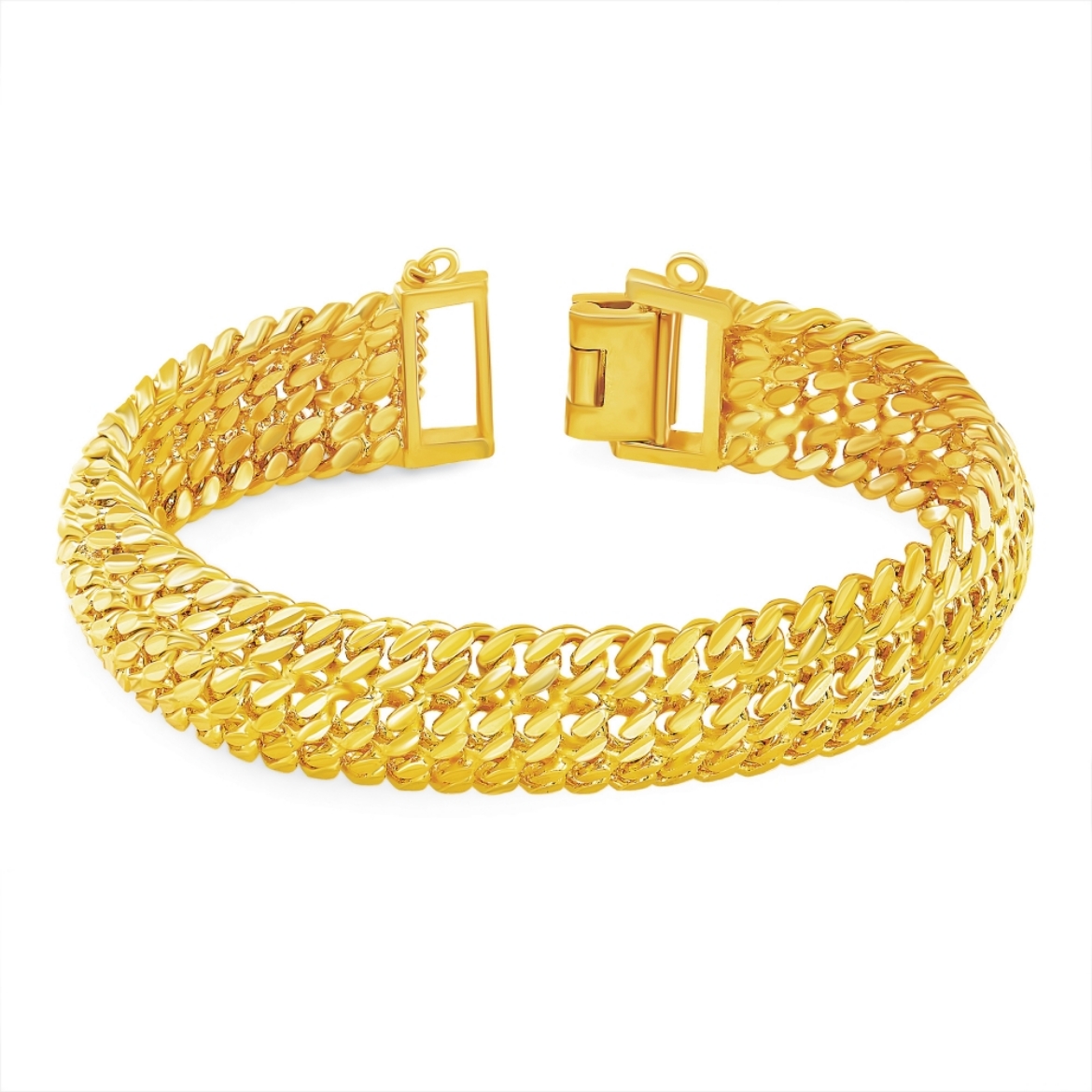 Three Row Curb Chain Bracelet