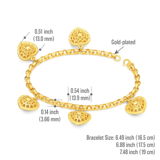 double heart bracelet measurement