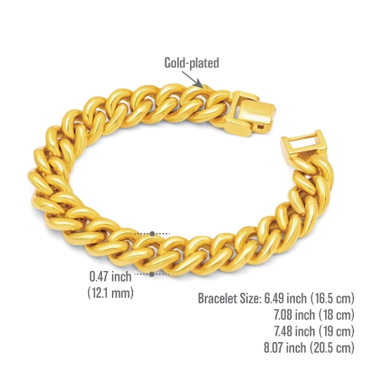 thick curb chain bracelet measurement