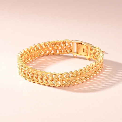 thick double curb chain bracelet
