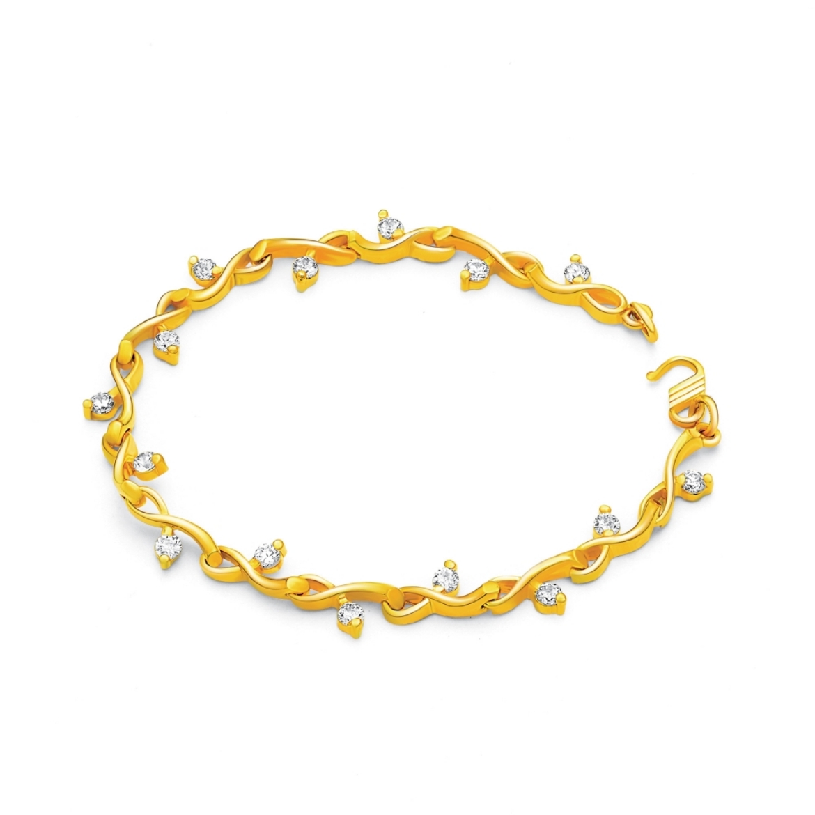 CZ Vines Bracelet Gold Plated
