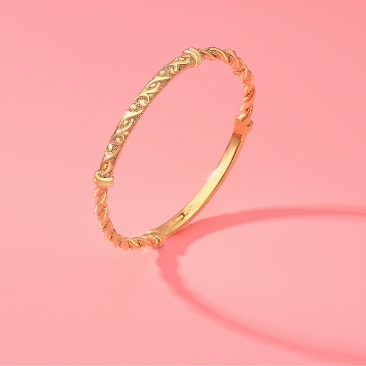 gold plated double rope bangle
