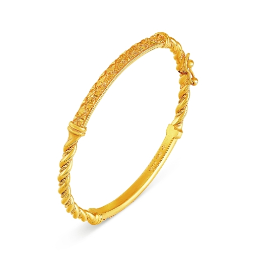 Criss Cross Bangle Gold Plated