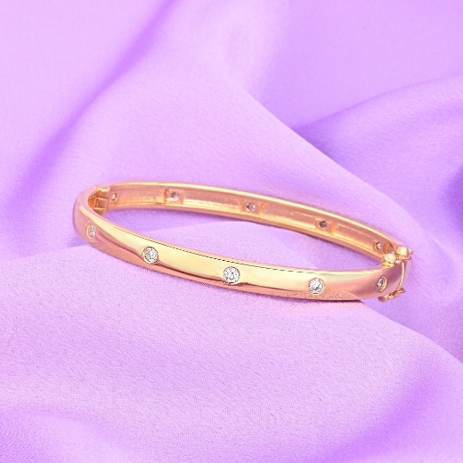 cz bangle gold plated