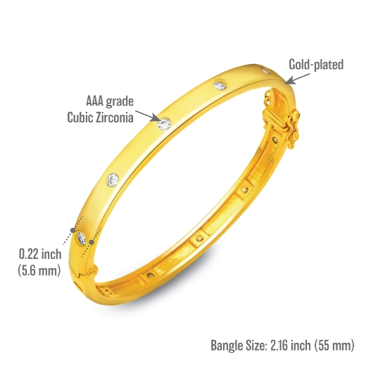 simple cz bangle measurement 55mm