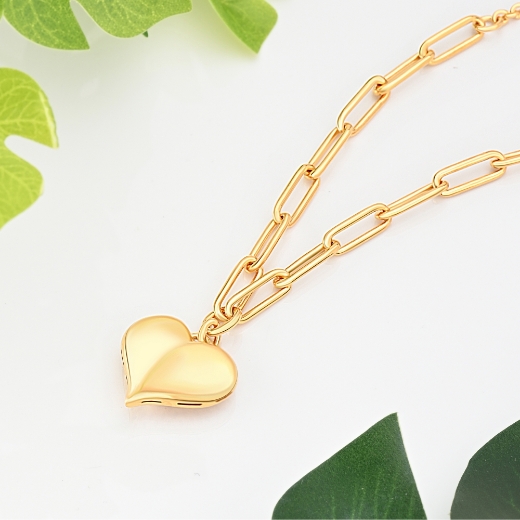 heart paperclip chain necklace