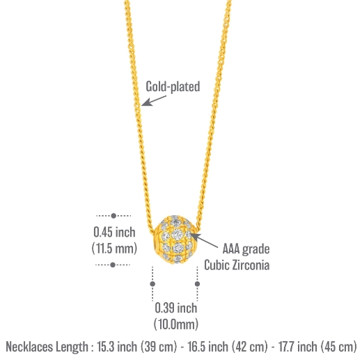 small sphere necklace measurement