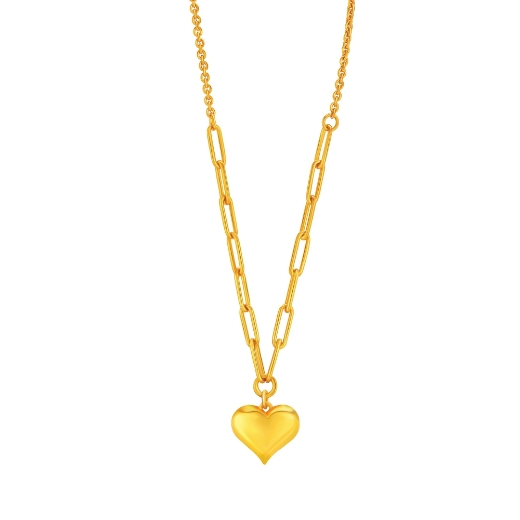 Textured Heart Necklace Gold Plated