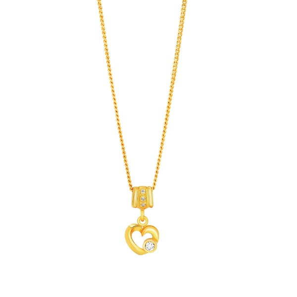Show details for Dangle Open Heart Pendant Necklace Gold Plated Open Heart Necklace Gold
