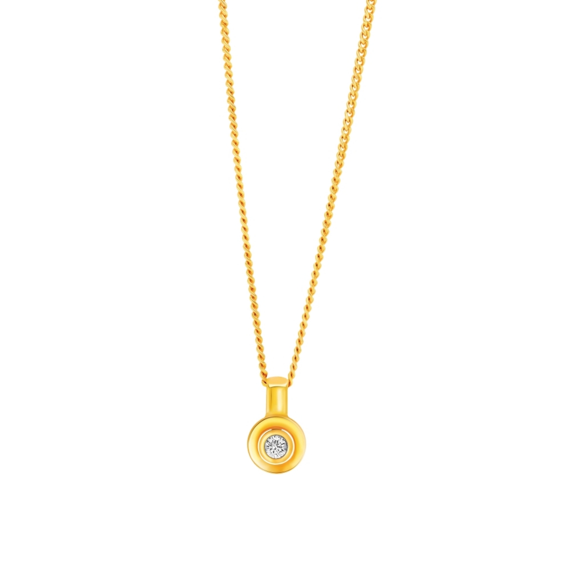 CZ Bezel Round Necklace