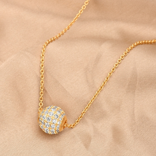 large gold plated sphere pendant