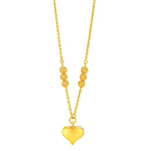 Textured Heart Chain Necklace