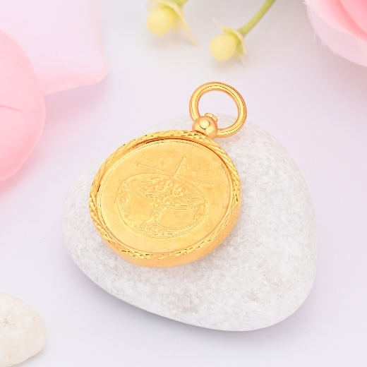 gold plated small coin pendant