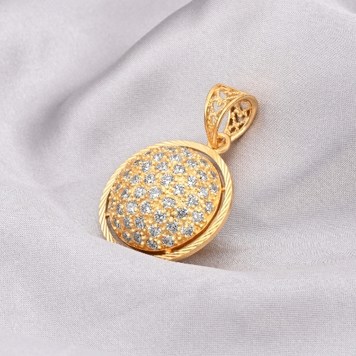 cz ball pendant in half