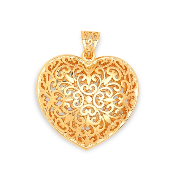 Show details for Vintage Filigree Heart Pendant Gold Plated gold plated heart pendant