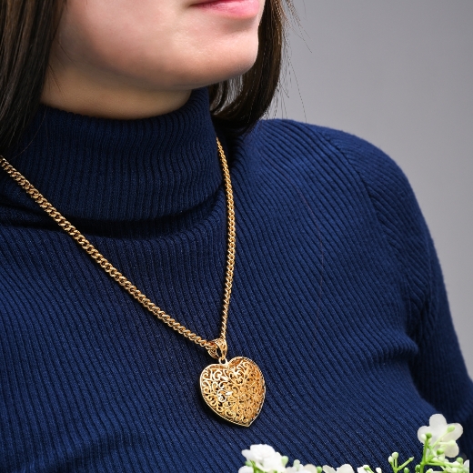 gold plated heart necklace pendant