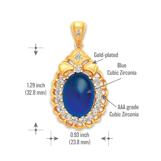 blue vintage pendant measurement