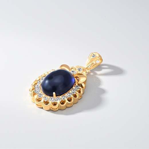 blue CZ pendant