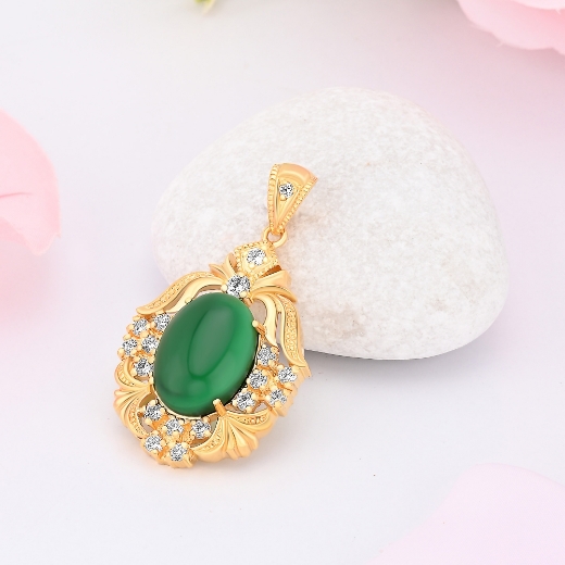 green cz vintage pendant