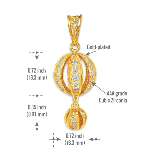 bauble ball pendant measurement