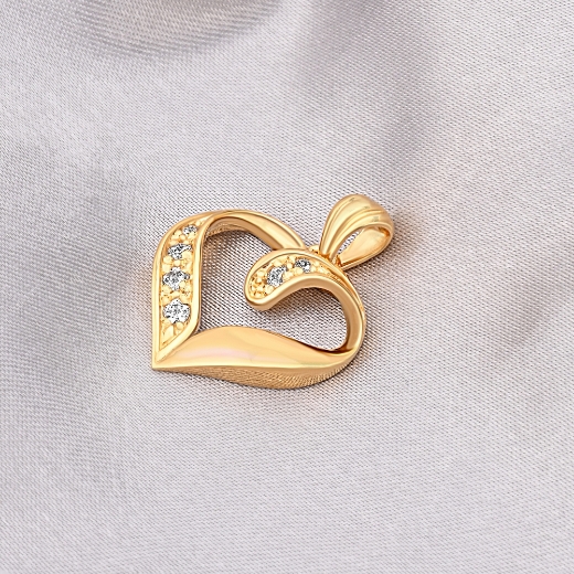 gold plated open heart necklace