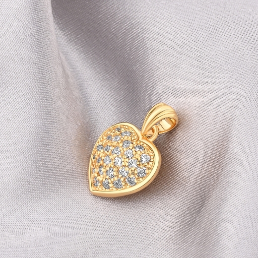 cz bold heart pendant